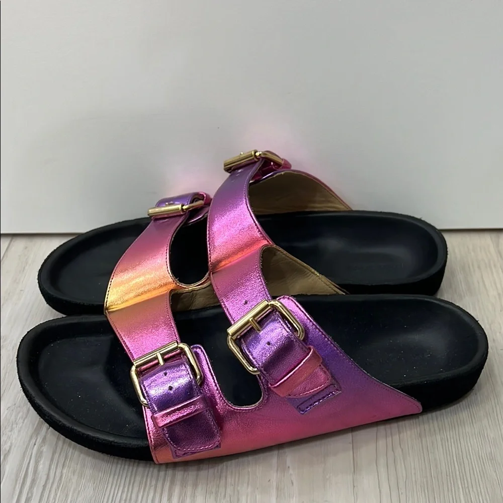 Isabel Marant Pink and Orange Sandals with Minimalist Design - Picture 2 of 7